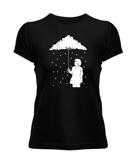 Tisho - Fantastik Yağmur - Bulut Siyah Kadın Tişört