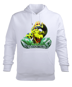 Fantastik Yeşil Şirin Ejderha Erkek Kapüşonlu Hoodie Sweatshirt - Tisho