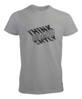 Farklı Düşün - Think Different Gri Erkek Tişört - Tisho