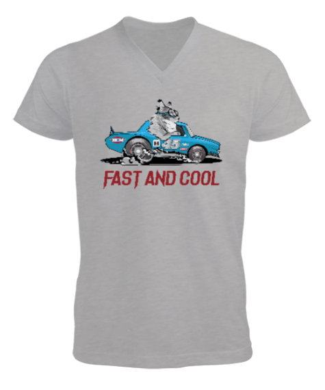 Fast And Cool Erkek Kısa Kol V Yaka Tişört