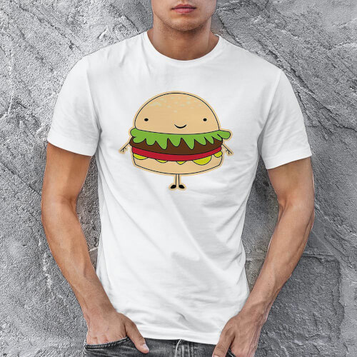 Fastfood Temalı Erkek Tişört - Tekli Kombin