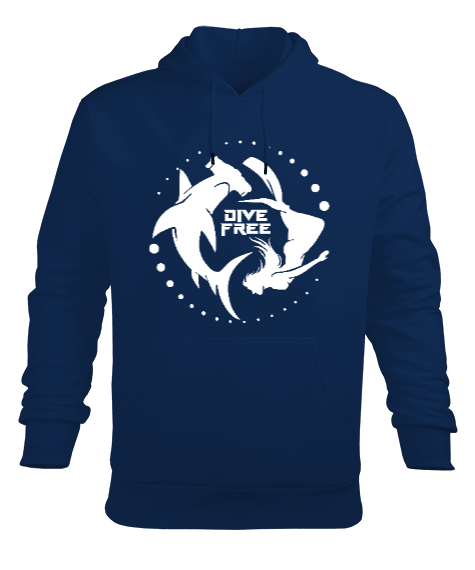 Tisho - FD-03 Freediver Shark Erkek Kapüşonlu Hoodie Sweatshirt