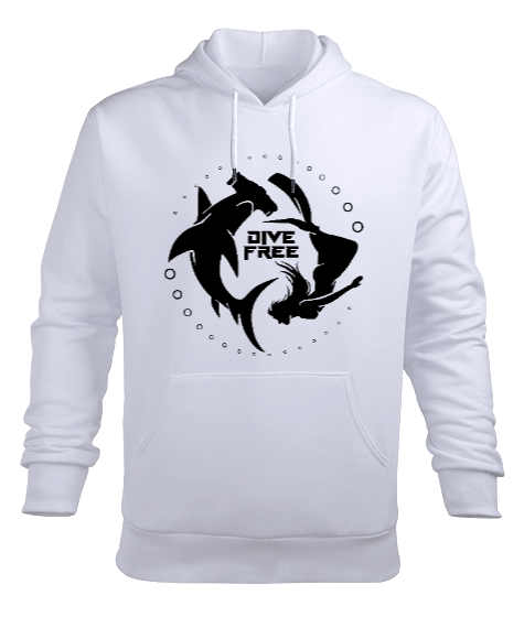 Tisho - FD-03 Freediver Shark Erkek Kapüşonlu Hoodie Sweatshirt