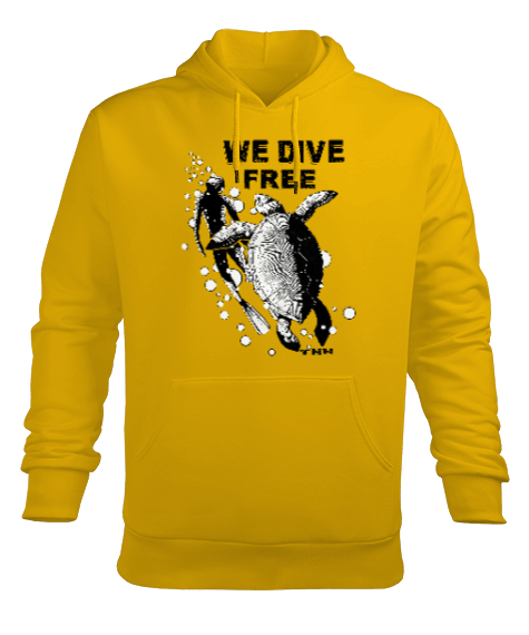 Tisho - FD-10 We Dive Free Erkek Kapüşonlu Hoodie Sweatshirt