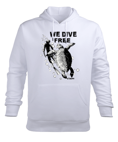 Tisho - FD-10 We Dive Free Erkek Kapüşonlu Hoodie Sweatshirt