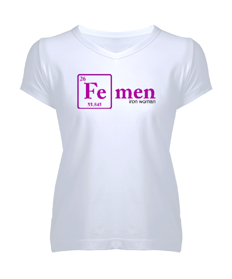 Tisho - Fe-Men Kadın V Yaka Tişört