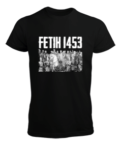 Fetih 1453 Istanbul Tasarım Baskılı Siyah Erkek Tişört - Tisho