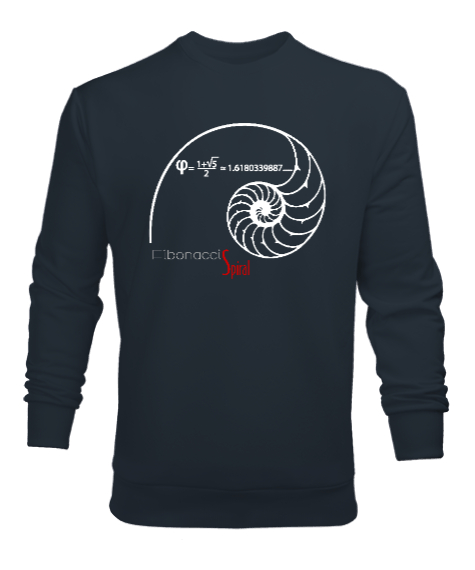 Tisho - Fibonacci Spiral - Geometri V2 Füme Erkek Sweatshirt