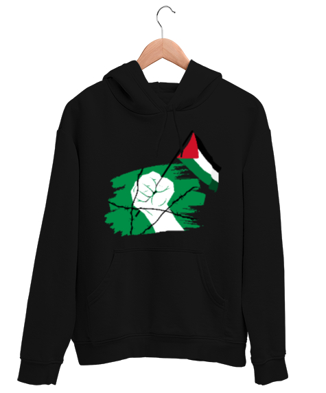 Tisho - Filistin Dayanışma - Gazze Siyah Unisex Kapşonlu Sweatshirt