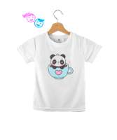 Fincanda panda baskılı Beyaz Çocuk Unisex - Tisho
