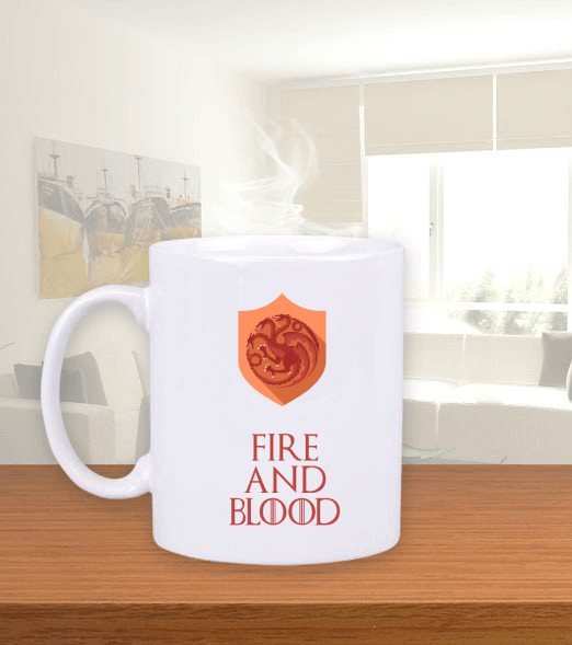 Tisho - Fire And Blood Beyaz Kupa Bardak