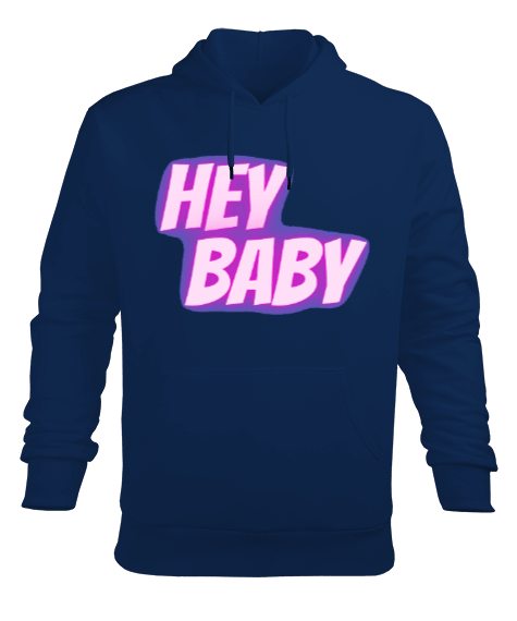 Tisho - FIRTINA - HEY BABY Erkek Kapüşonlu Hoodie Sweatshirt