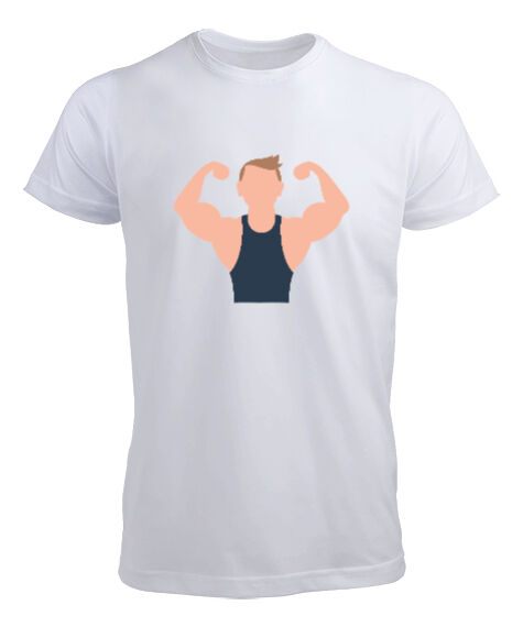 Tisho - Fitness vücut geliştirme kaslı adam motivasyon Beyaz Erkek Tişört