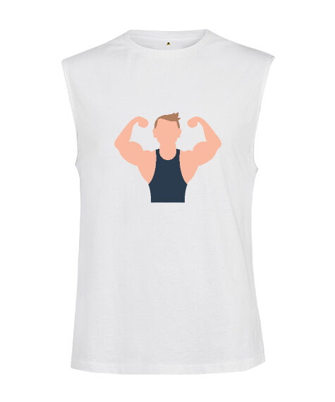 Tisho - Fitness vücut geliştirme kaslı adam motivasyon Beyaz Kesik Kol Unisex Tişört
