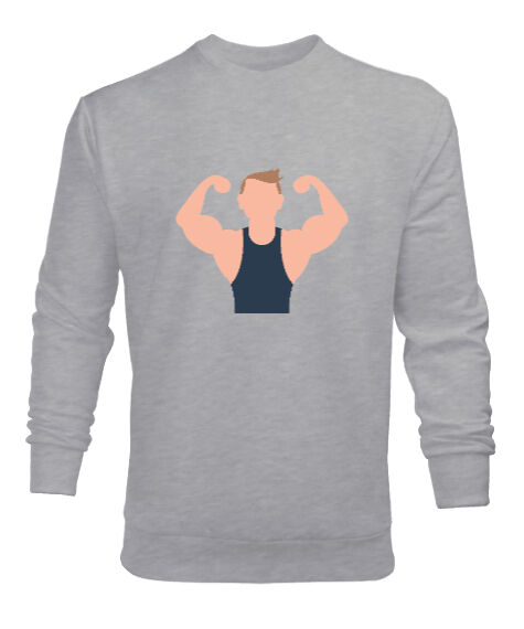 Tisho - Fitness vücut geliştirme kaslı adam motivasyon Gri Erkek Sweatshirt