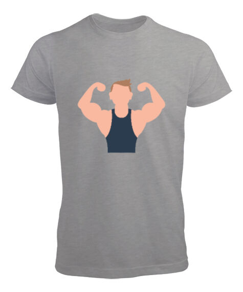 Tisho - Fitness vücut geliştirme kaslı adam motivasyon Gri Erkek Tişört