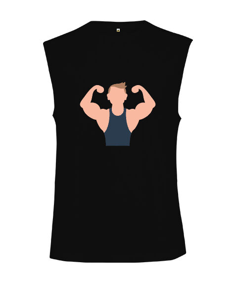 Tisho - Fitness vücut geliştirme kaslı adam motivasyon Siyah Kesik Kol Unisex Tişört