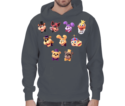 Tisho - Five Night At Freddys erkek polarlı t-shirt Erkek Kapşonlu