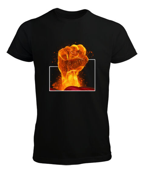 Tisho - Flame Punch Siyah Erkek Tişört