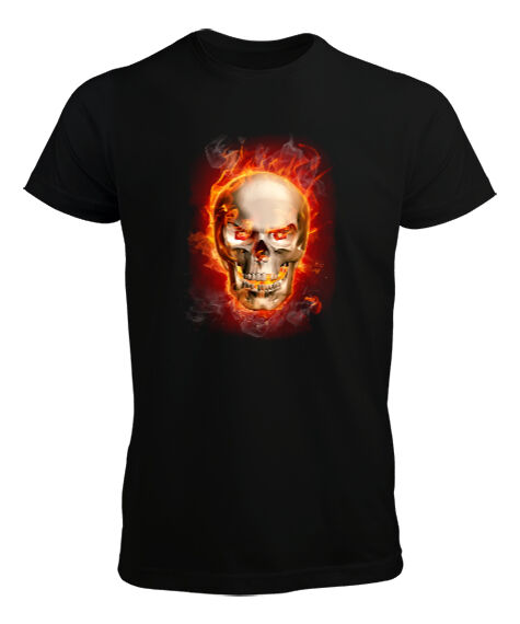 Tisho - Flame Skull Siyah Erkek Tişört