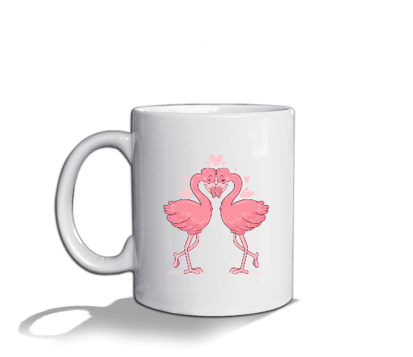 Tisho - Flamingo Beyaz Kupa Bardak
