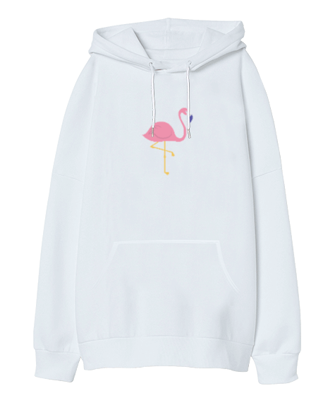 Tisho - Flamingo Oversize Unisex Kapüşonlu Sweatshirt