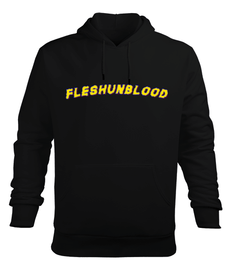 Fleshunblood yazılı Erkek Kapüşonlu Hoodie Sweatshirt