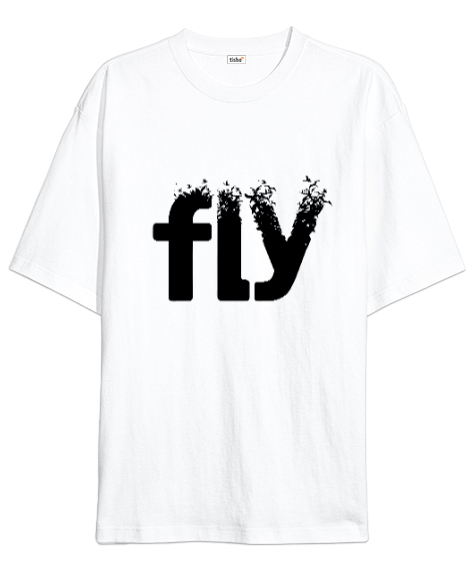 Tisho - Fly Beyaz Oversize Unisex Tişört