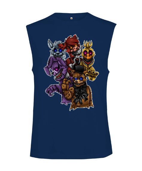 Tisho - FNAF Five Nights at Freddys Baskılı Kesik Kol Unisex Tişört