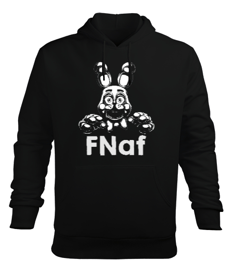 Tisho - Fnaf Five Nights at Freddys V5 Siyah Erkek Kapüşonlu Hoodie Sweatshirt