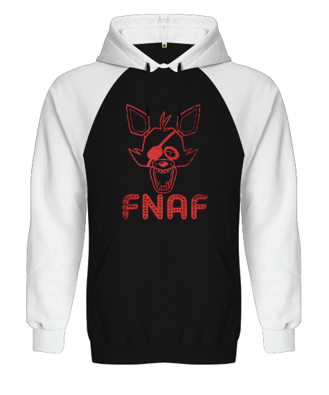 Tisho - Fnaf - Freddy Nights Siyah/Beyaz Orjinal Reglan Hoodie Unisex Sweatshirt