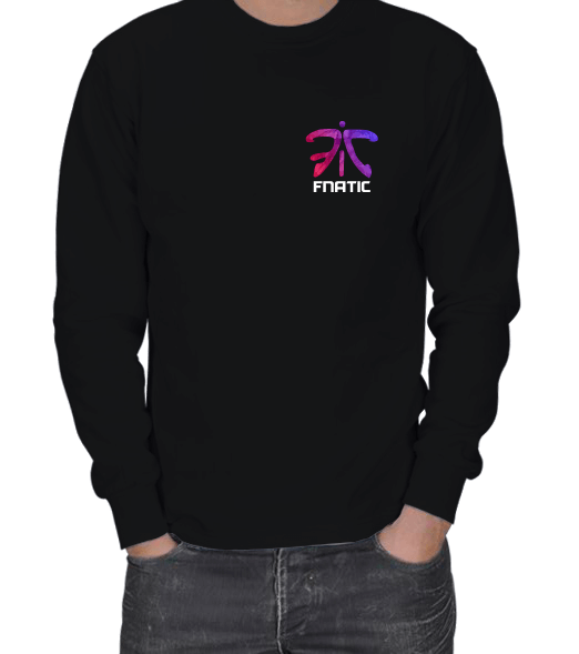 Tisho - Fnatic Siyah Düz ERKEK SWEATSHIRT