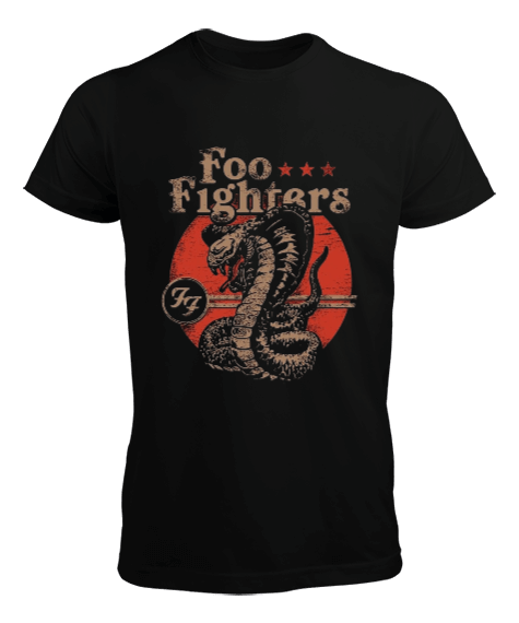 Tisho - Foo Fighters Rock Tasarım Baskılı Siyah Erkek Tişört