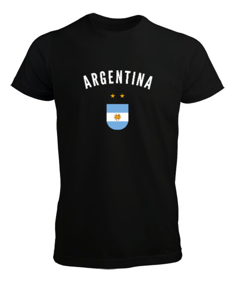 Tisho - Football Argentina World Champion Arjantin Dünya Kupası Siyah Erkek Tişört
