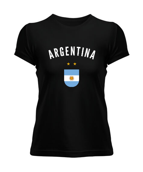 Tisho - Football Argentina World Champion Arjantin Dünya Kupası Siyah Kadın Tişört