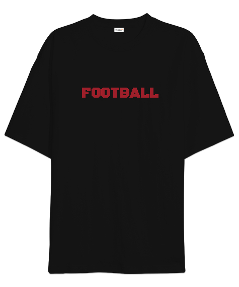 Tisho - FOOTBALL Baskılı Siyah Oversize Unisex Tişört