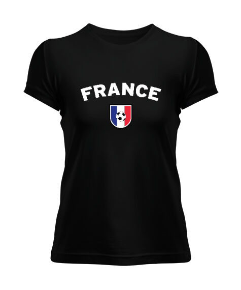 Tisho - Football France World Champion Fransa Dünya Kupası Siyah Kadın Tişört