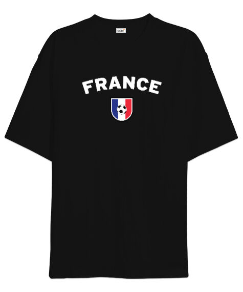 Tisho - Football France World Champion Fransa Dünya Kupası Siyah Oversize Unisex Tişört