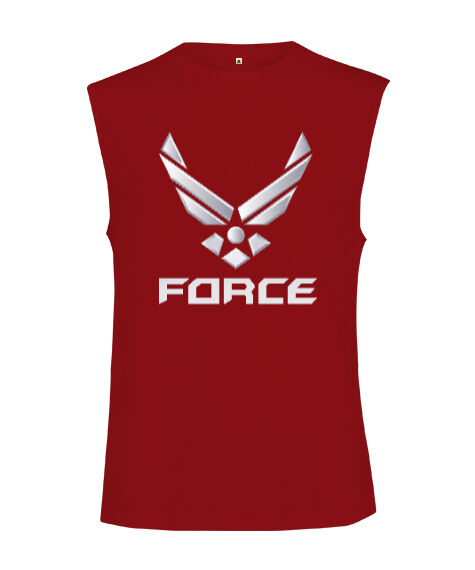 Tisho - Force Kırmızı Kesik Kol Unisex Tişört