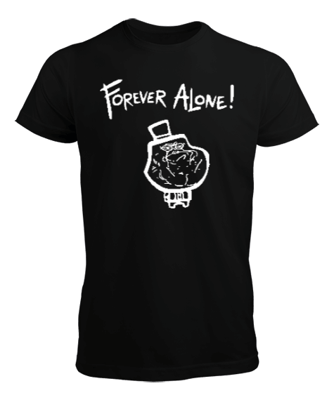 Tisho - Forever Alone Siyah Erkek Tişört