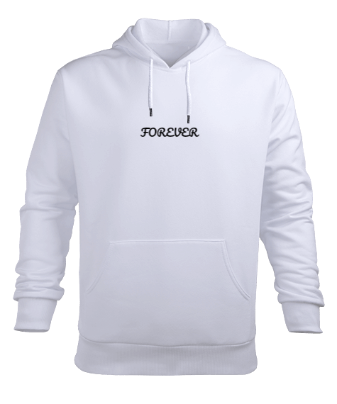 Tisho - Forever baskılı Erkek Kapüşonlu Hoodie Sweatshirt