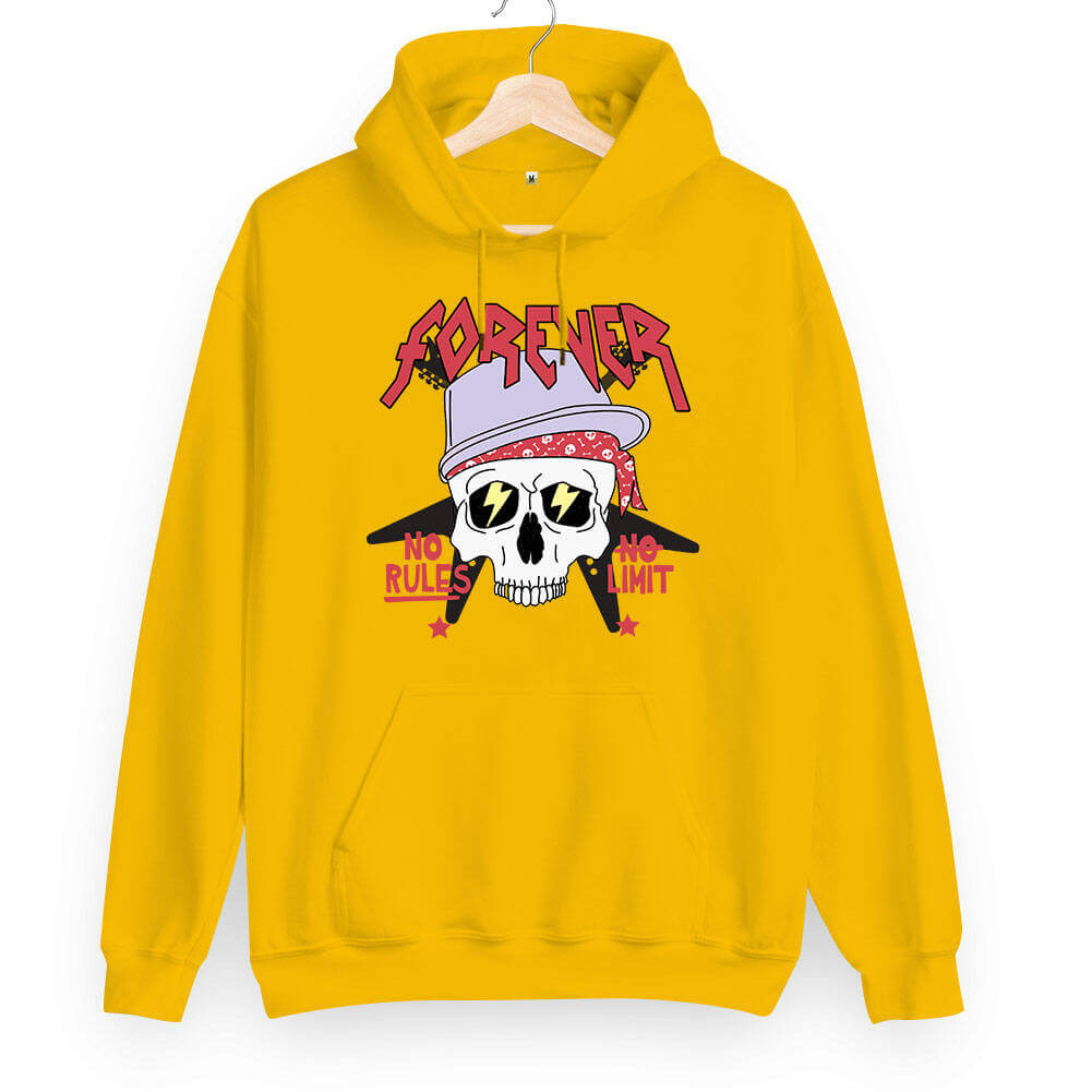 Tisho - Forever Rock Skull Unisex Kapüşonlu Sweatshirt