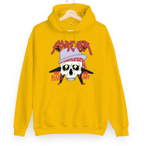 Forever Rock Skull Unisex Kapüşonlu Sweatshirt - Tisho