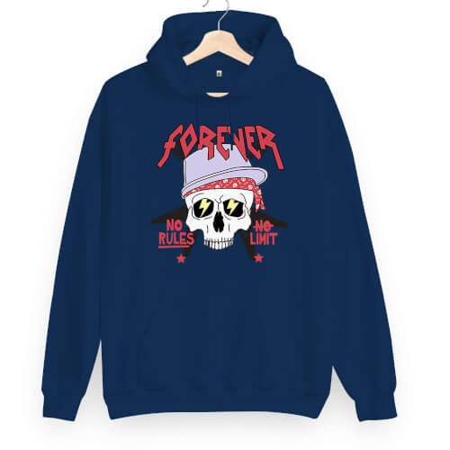 Forever Rock Skull Unisex Kapüşonlu Sweatshirt - Thumbnail