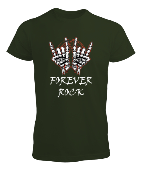 Tisho - Forever Rock V3 Haki Yeşili Erkek Tişört