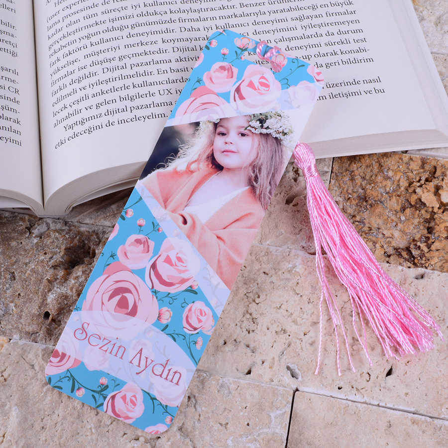 Tisho - Fotoğraflı Çiçekli Kitap Ayracı