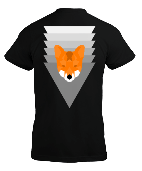 Fox Low Poly Polygon Tasarım Erkek Tişört