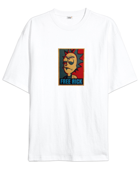 Tisho - Free Rıck Beyaz Oversize Unisex Tişört