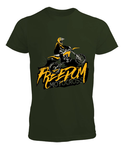 Freedom Motocross Baskılı Erkek Tişört