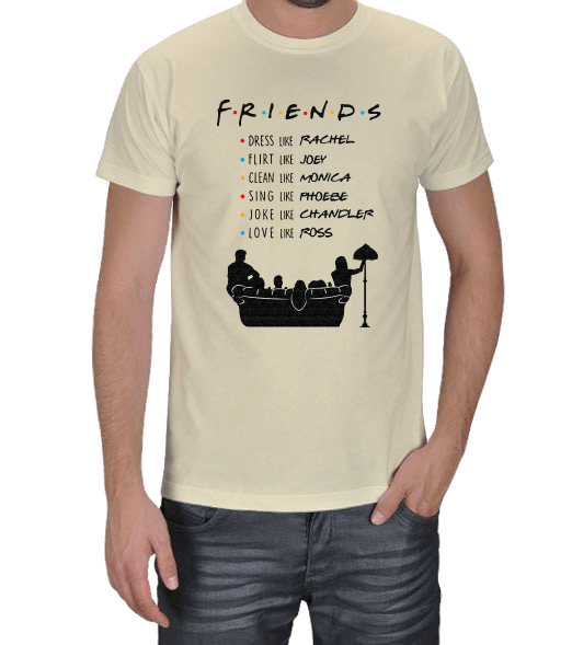 Tisho - Friends / Like Them Baskılı Erkek Tişört